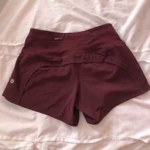 Lululemon Speed Up Short XS 0 Maroon